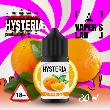 Фото, Видео жидкости для подов с никотином Hysteria Salt "Orange" 30 ml