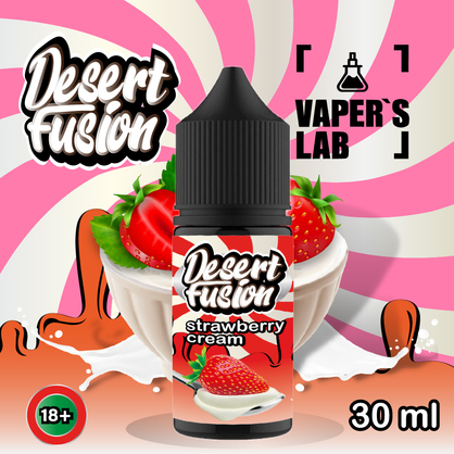 Фото сольова жижа top dessert fusion salt strawberry cream 30 ml