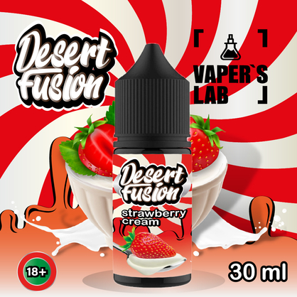 Фото сольова жижа top dessert fusion salt strawberry cream 30 ml