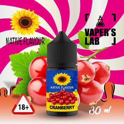 Фото сольова жижа для пода native flavour salt cranberry 30 ml