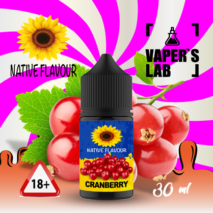 Фото сольова жижа для пода native flavour salt cranberry 30 ml