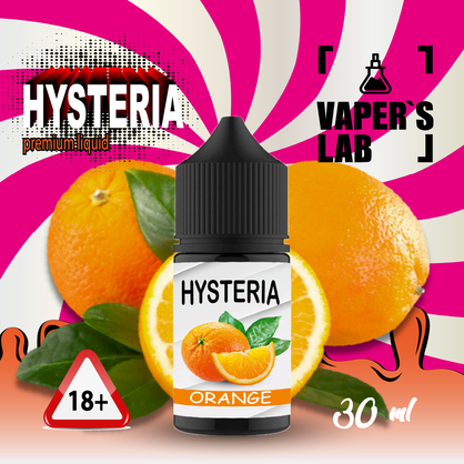 Фото, Видео жидкости для подов с никотином Hysteria Salt "Orange" 30 ml