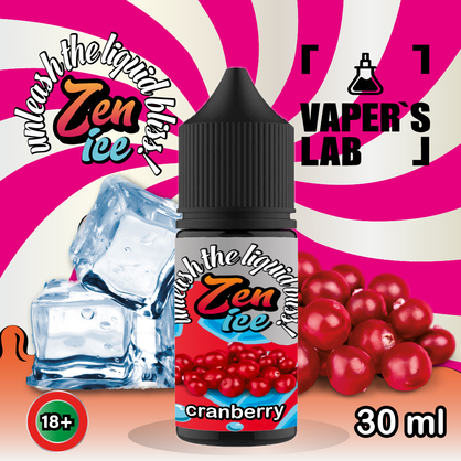 Фото солевая жидкость zen salt ice cranberry 30ml