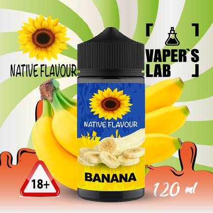 Фото заправки для электронных сигарет native flavour banana 120 ml