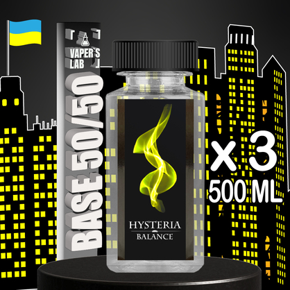 Фото, Видео Готовые базы для самозамеса Hysteria Наборы базы для электронных сигарет 500 мл 3 шт