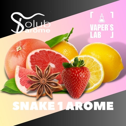 Фото, Видео, Ароматизатор для жижи Solub Arome "SNAKE 1 AROME" (Клубника лимон грейпфрут и анис) 