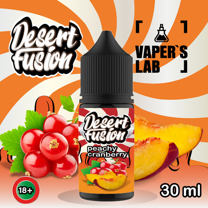 Фото сольова жижа для пода dessert fusion salt peachy cranberry 30 ml