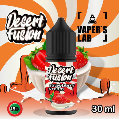 Фото сольова жижа top dessert fusion salt strawberry cream 30 ml