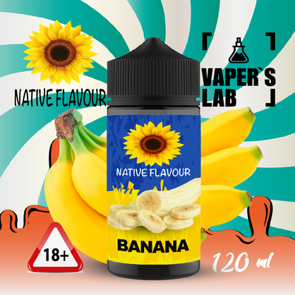 Фото заправки для электронных сигарет native flavour banana 120 ml