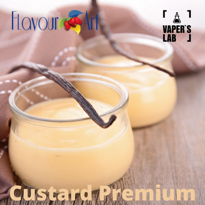 Фото на Aroma для вейпа FlavourArt Custard Premium Ванильный крем