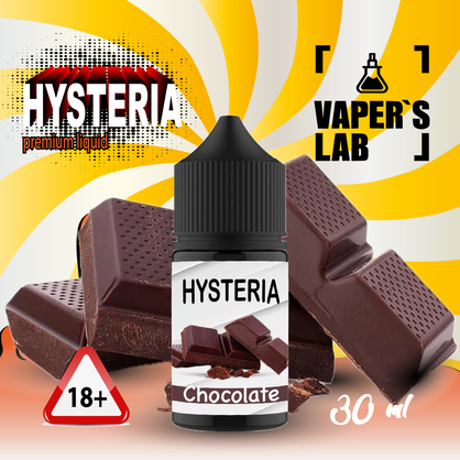 Фото, Видео на солевую жидкость Hysteria Salt "Chocolate" 30 ml