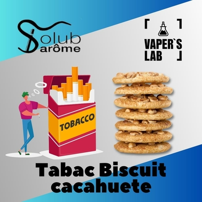 Фото, Видео, Купить ароматизатор Solub Arome "Tabac Biscuit cacahuete" (Табак и арахисовое печенье) 