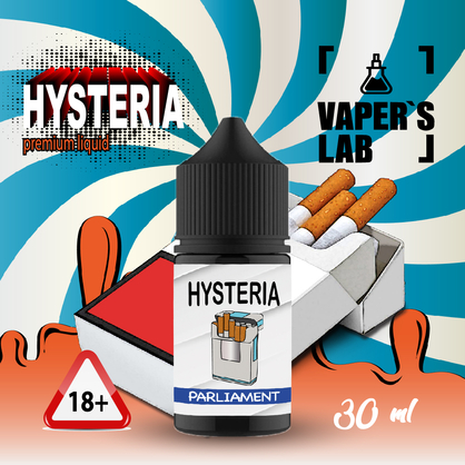 Фото, Видео на жидкость для pod систем Hysteria Salt "Parlament" 30 ml