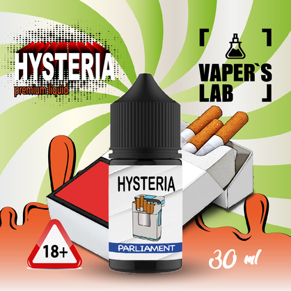 Фото, Видео на жидкость для pod систем Hysteria Salt "Parlament" 30 ml