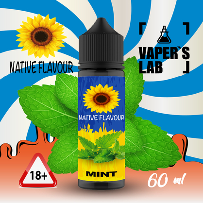 Фото рідина для електронних сигарет із нікотином native flavour mint 60 ml