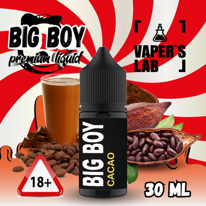 Фото, Видео для солевой жидкости BIG BOY Salt "Cacao vanila" 30 ml