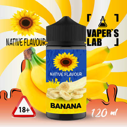 Фото заправки для электронных сигарет native flavour banana 120 ml