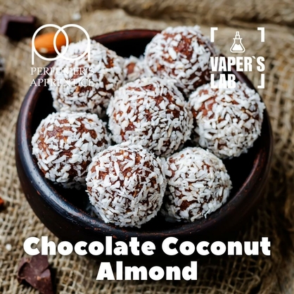 Фото, Відеоогляди на Натуральні ароматизатори для вейпа TPA "Chocolate Coconut Almond" (Шоколад кокос та мигдаль) 