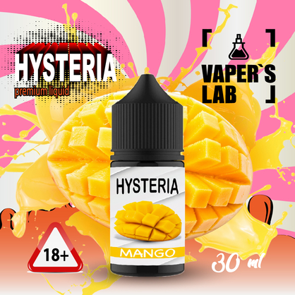 Фото, Видео на жидкость для подсистем Hysteria Salt "Mango" 30 ml