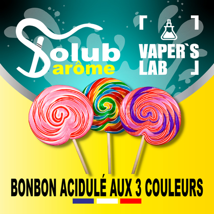 Фото, Видео, Ароматизатор для жижи Solub Arome "Bonbon acidulé aux 3 couleurs" (Конфеты-леденцы) 