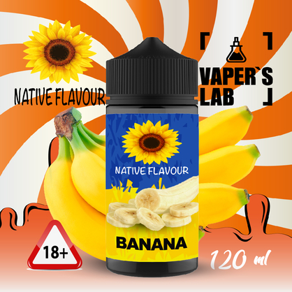 Фото заправки для электронных сигарет native flavour banana 120 ml