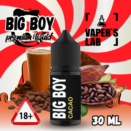 Фото, Видео для солевой жидкости BIG BOY Salt "Cacao vanila" 30 ml