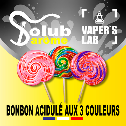 Фото, Видео, Ароматизатор для жижи Solub Arome "Bonbon acidulé aux 3 couleurs" (Конфеты-леденцы) 