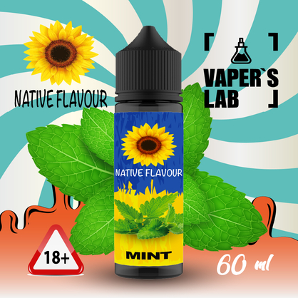 Фото рідина для електронних сигарет із нікотином native flavour mint 60 ml