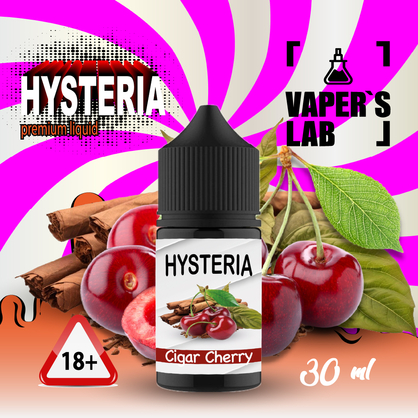 Фото, Видео на жидкость для подсистем Hysteria Salt "Cigar Cherry" 30 ml