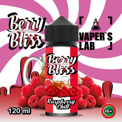 Фото жижи для вейпа berry bliss raspberry chill 120 мл (освежающая малина)