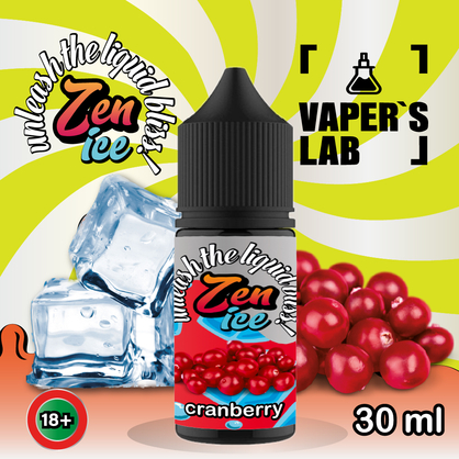 Фото сольова жижа top zen salt ice cranberry 30ml