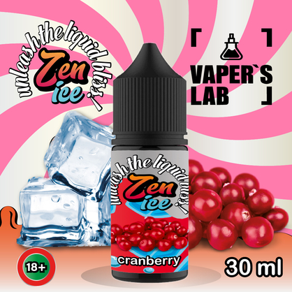 Фото сольова жижа top zen salt ice cranberry 30ml