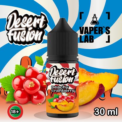 Фото сольова жижа для пода dessert fusion salt peachy cranberry 30 ml