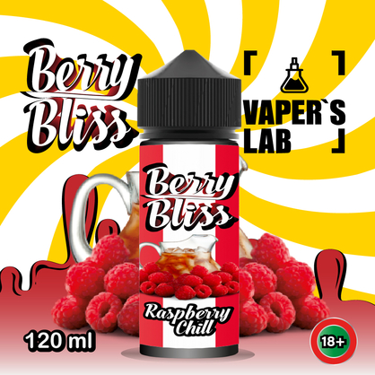 Фото жижи для вейпа berry bliss raspberry chill 120 мл (освежающая малина)