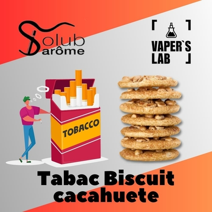Фото, Видео, Купить ароматизатор Solub Arome "Tabac Biscuit cacahuete" (Табак и арахисовое печенье) 