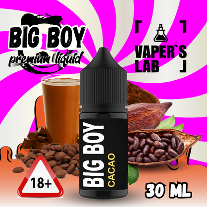 Фото, Видео для солевой жидкости BIG BOY Salt "Cacao vanila" 30 ml