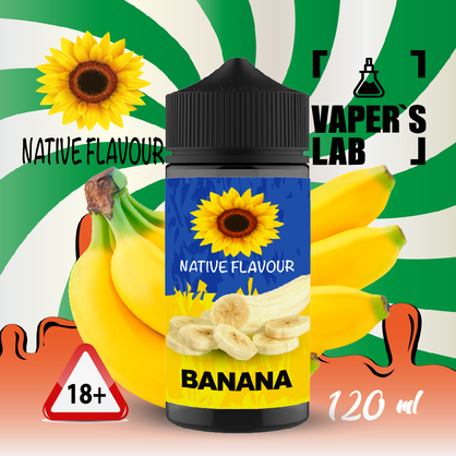 Фото заправки для электронных сигарет native flavour banana 120 ml