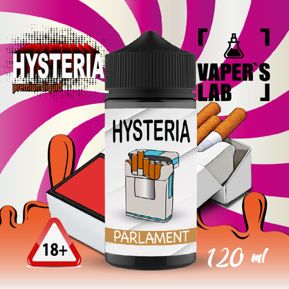 Фото заправка для вейпа без нікотину hysteria parlament 100 ml