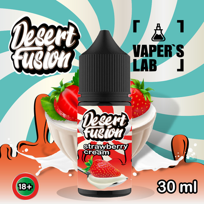 Фото сольова жижа top dessert fusion salt strawberry cream 30 ml