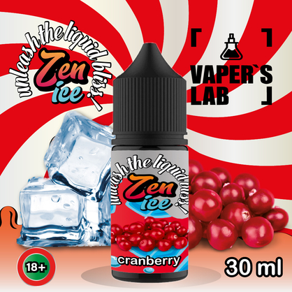 Фото солевая жидкость zen salt ice cranberry 30ml