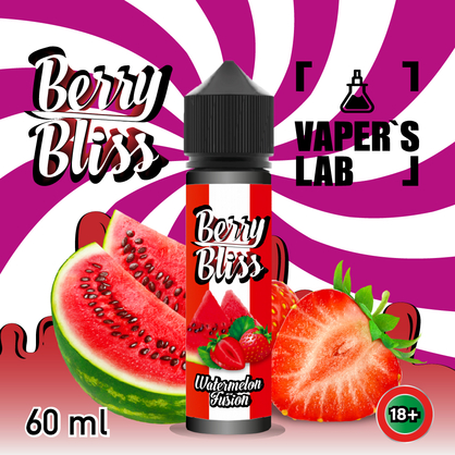 Фото жижі для вейпа berry bliss watermelon fusion 60 мл (кавун з ягодам)