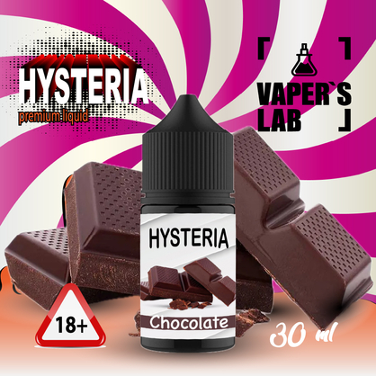 Фото, Видео на солевую жидкость Hysteria Salt "Chocolate" 30 ml