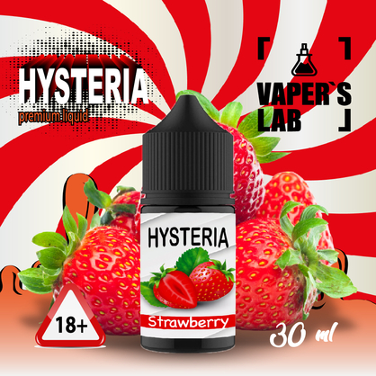 Фото, Видео на жидкость на солевом никотине Hysteria Salt "Strawberry" 30 ml