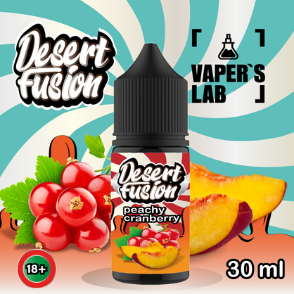 Фото сольова жижа для пода dessert fusion salt peachy cranberry 30 ml