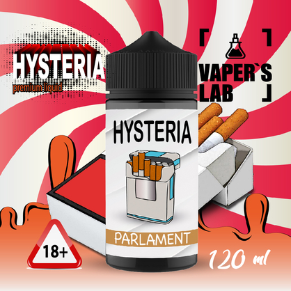 Фото заправка для вейпа без нікотину hysteria parlament 100 ml