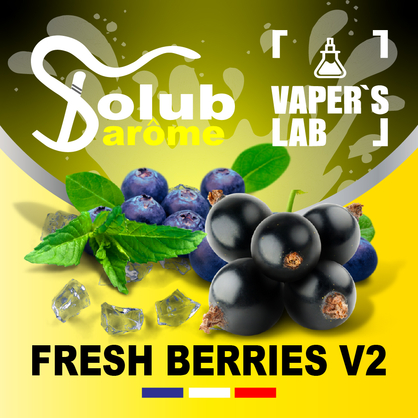 Фото, Відеоогляди на Натуральні ароматизатори для вейпів Solub Arome "Fresh Berries v2" (Чорниця смородина м'ята ментол) 