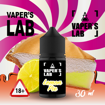 Фото, Видео на солевую жидкость для подов Vaper's LAB Salt "Lemon pie" 30 ml