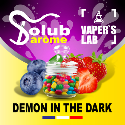 Фото, Видео, ароматизатор для самозамеса Solub Arome "Demon in the dark" (Черника клубника и жвачка) 