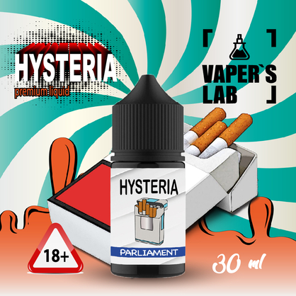 Фото, Видео на жидкость для pod систем Hysteria Salt "Parlament" 30 ml