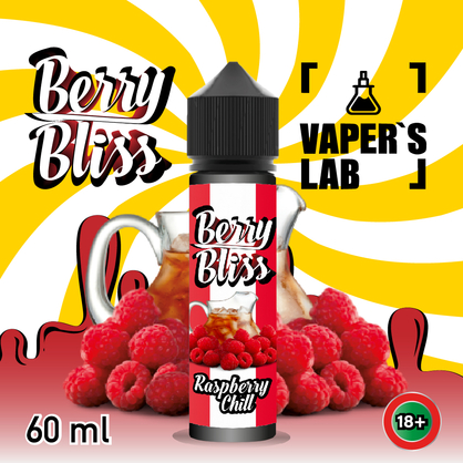 Фото жижи для вейпа berry bliss raspberry chill 60 мл (освежающая малина)